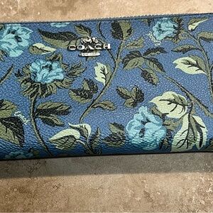 Coach Blue Floral Women's Wallet